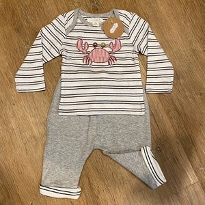 Mud Pie Crab 🦀 2-Piece Set - 100% Cotton